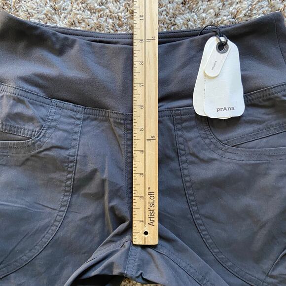 Prana Kanab Short Women's XS Charcoal 5" Inseam Pull On Knit Waistband Pockets - Picture 10 of 13
